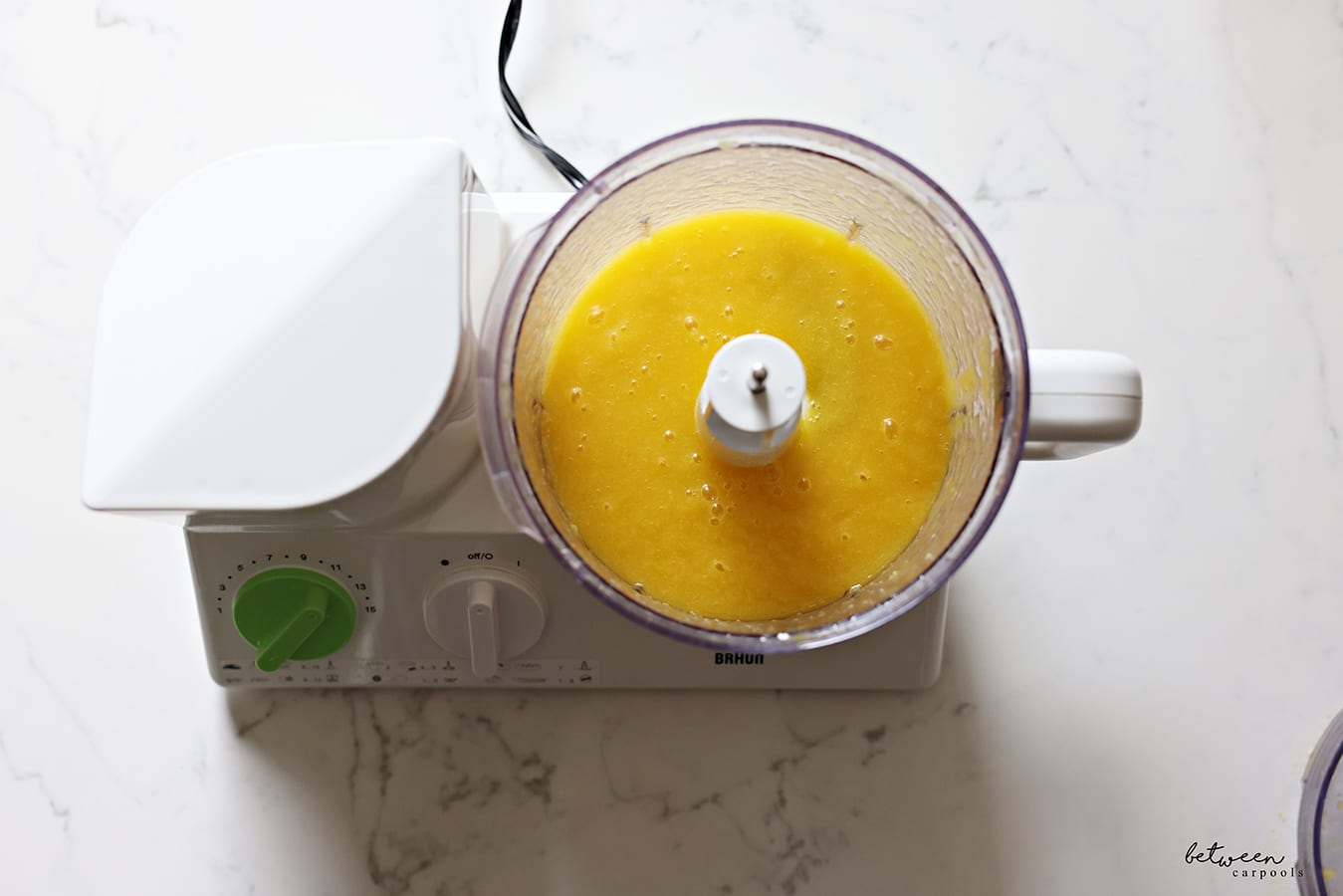 puree fresh cubed mango until smooth