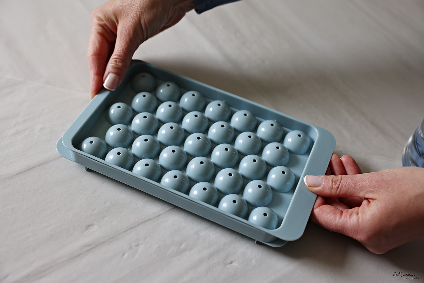 Topped the ice tray with the other half