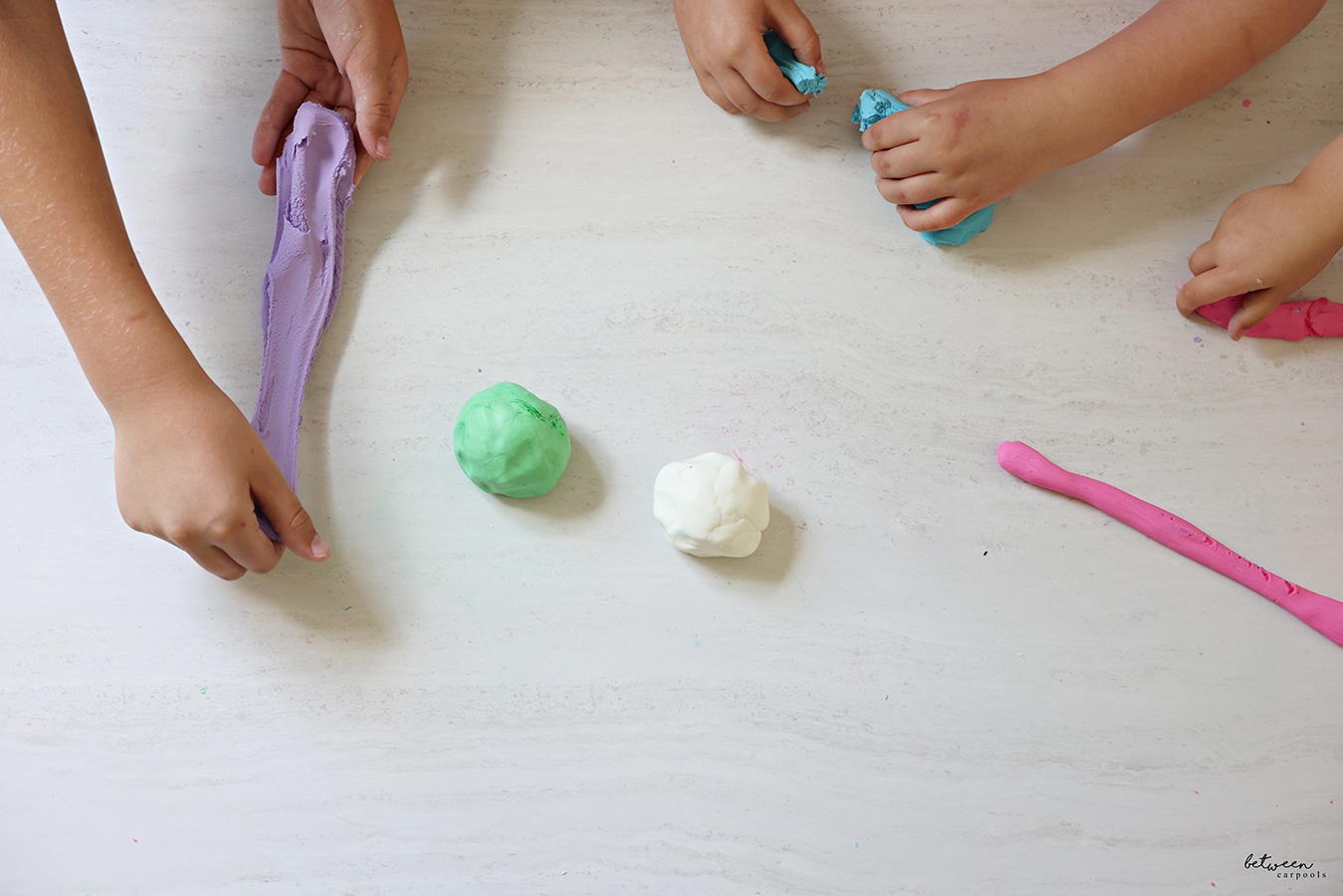 Playing with homemade Play-Doh