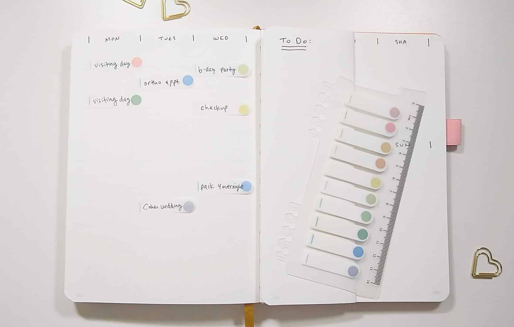 Sticky tabs on main schedule