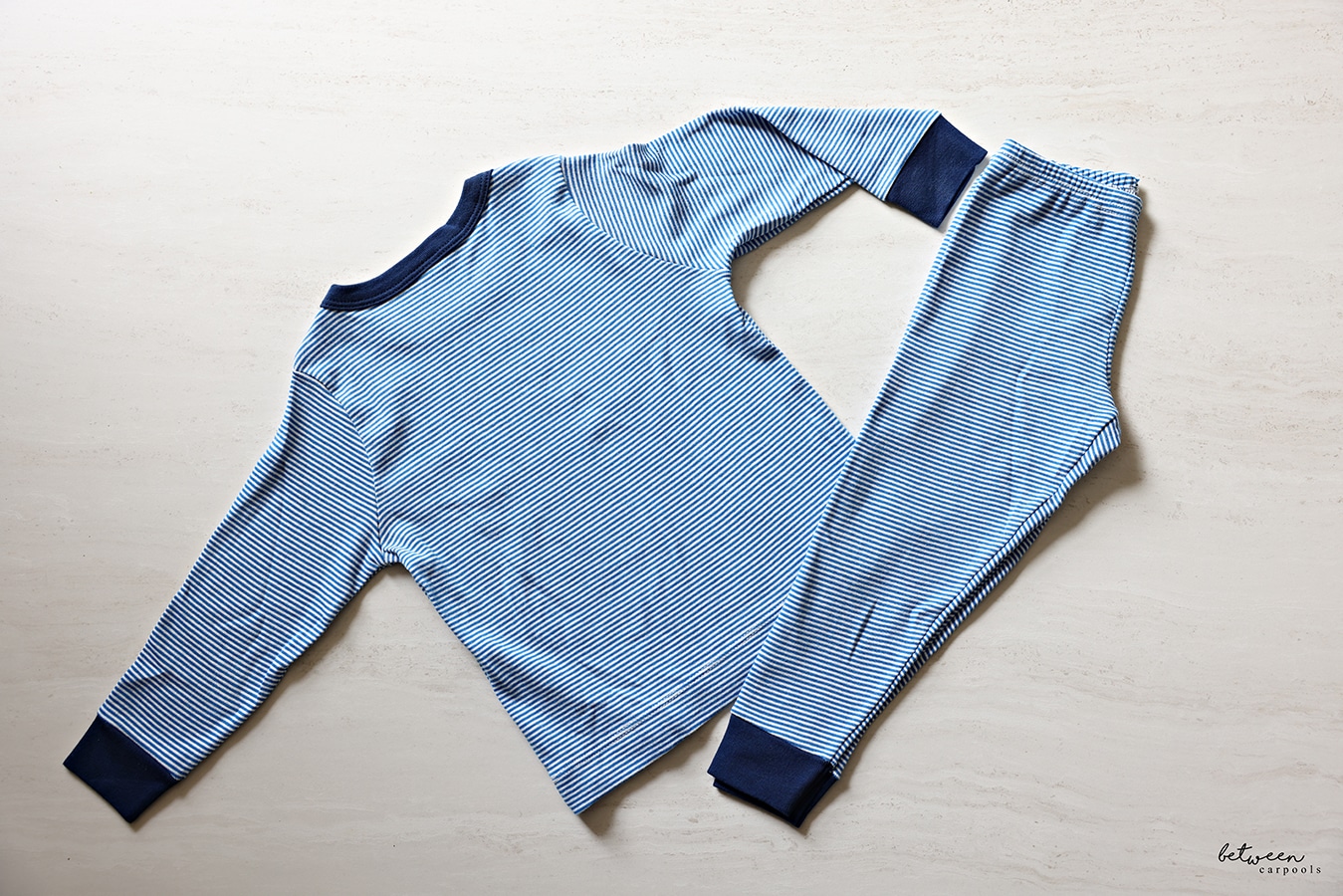 The pajama pants folded in half.