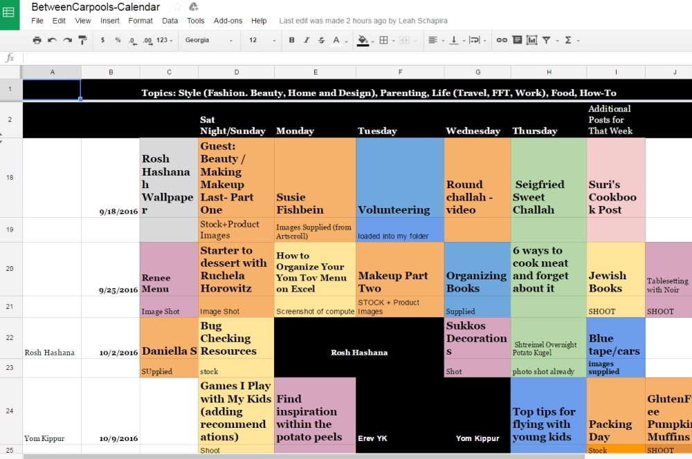 excel menu template