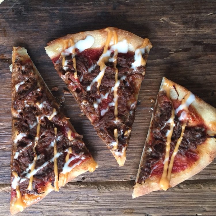 Shredded Beef Pizza Between Carpools