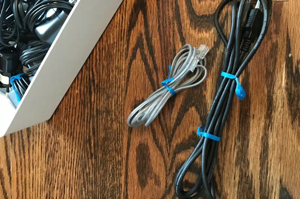 Organize all your chargers. Here is a great way to organize chargers, wires and everything electrical