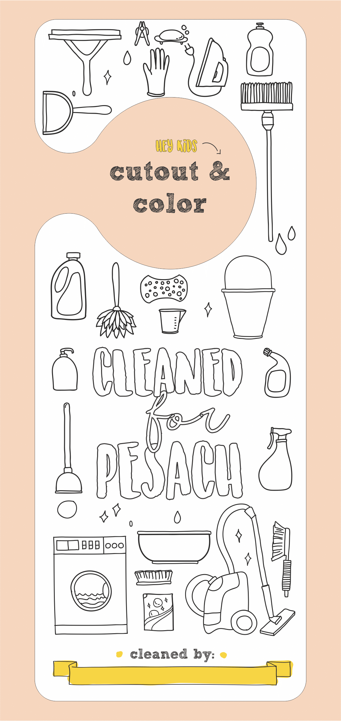 passover door coloring page