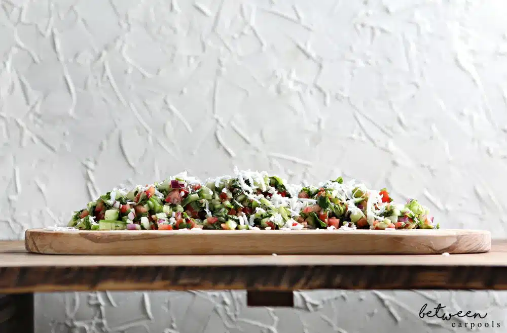 The Easiest, Best, Super Refreshing Salad for Shalosh Seudos (or any time!) It couldn’t be simpler and couldn’t be better. All it takes is a little chopping...that’s why I call it the Chop Chop Salad.