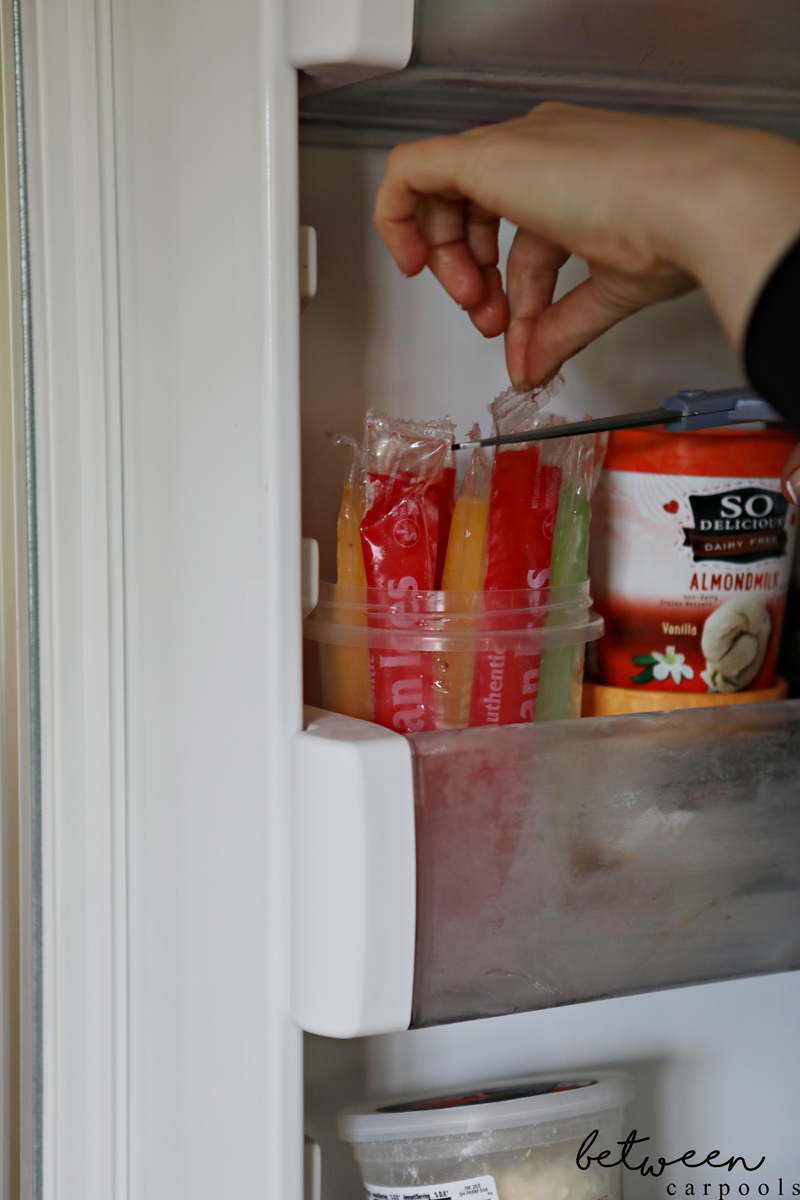 freeze pops in freezer