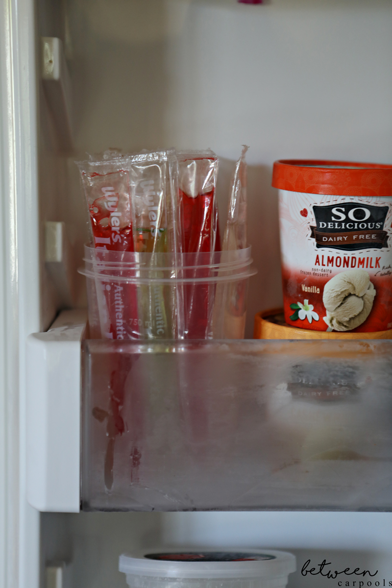 defrosted freeze pops in freezer