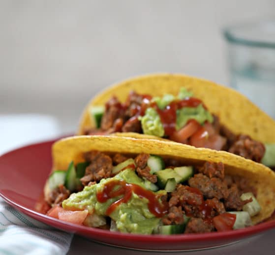 Tacos dinner, plated.