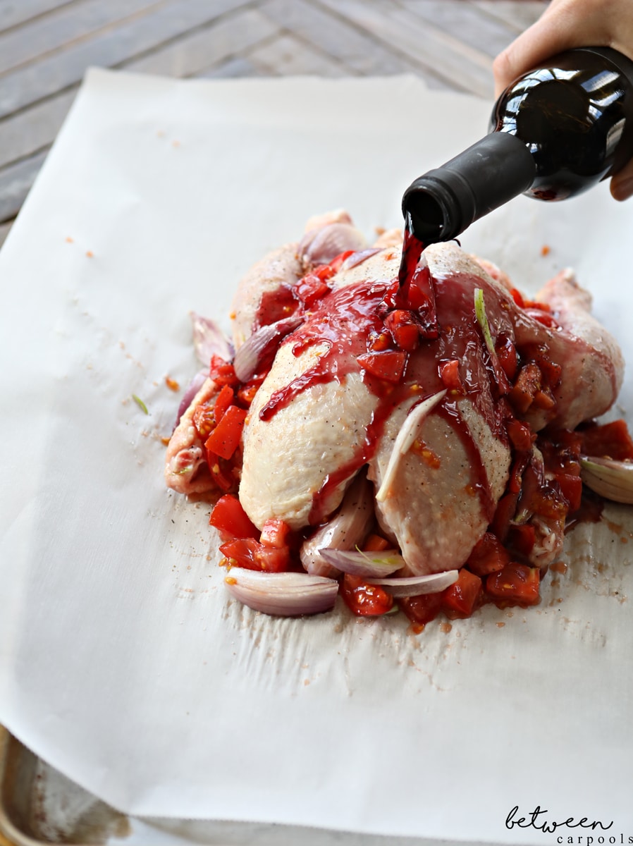 This Roasted Tomato and Shallots Chicken is Not Just Another Chicken Recipe. Easy to prep. Check. Minimal ingredients. Check. Loads of flavor. Check. This roast chicken is the perfect way to up your game for Yom Tov.