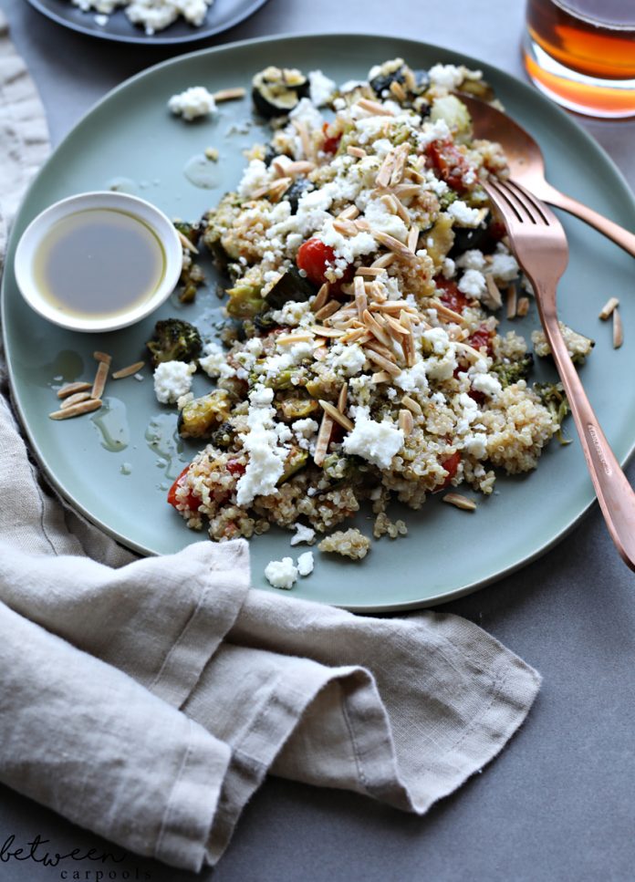 Quinoa Salad With Roasted Veggies And Feta - Between Carpools