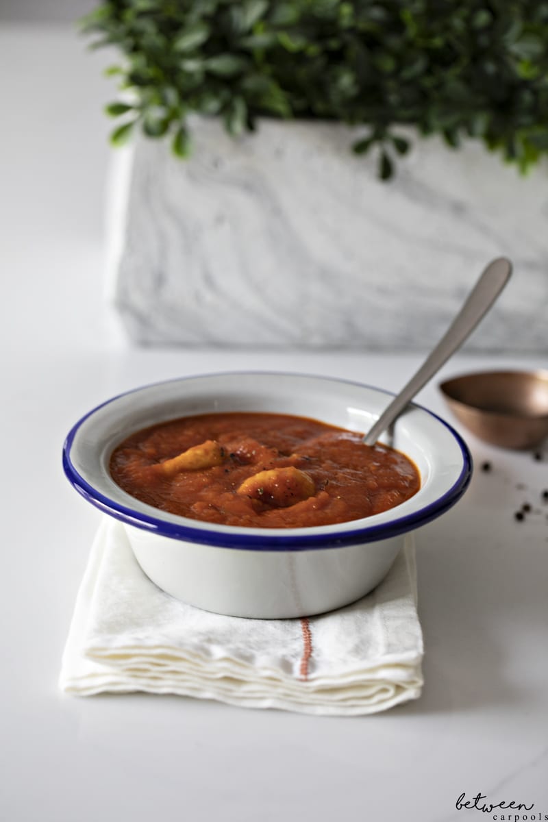 Our Family’s New Favorite Comfort is Tomato Soup with Dumplings