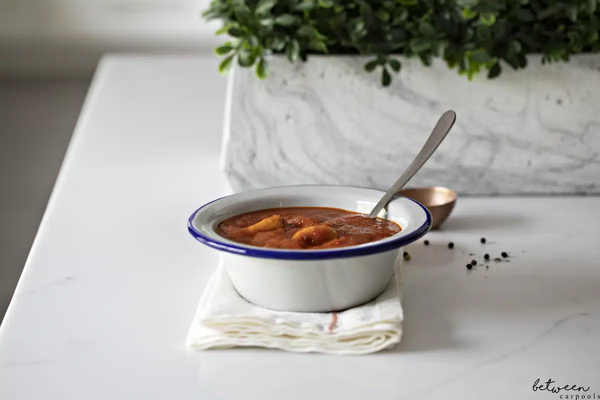 Our Family’s New Favorite Comfort is Tomato Soup with Dumplings