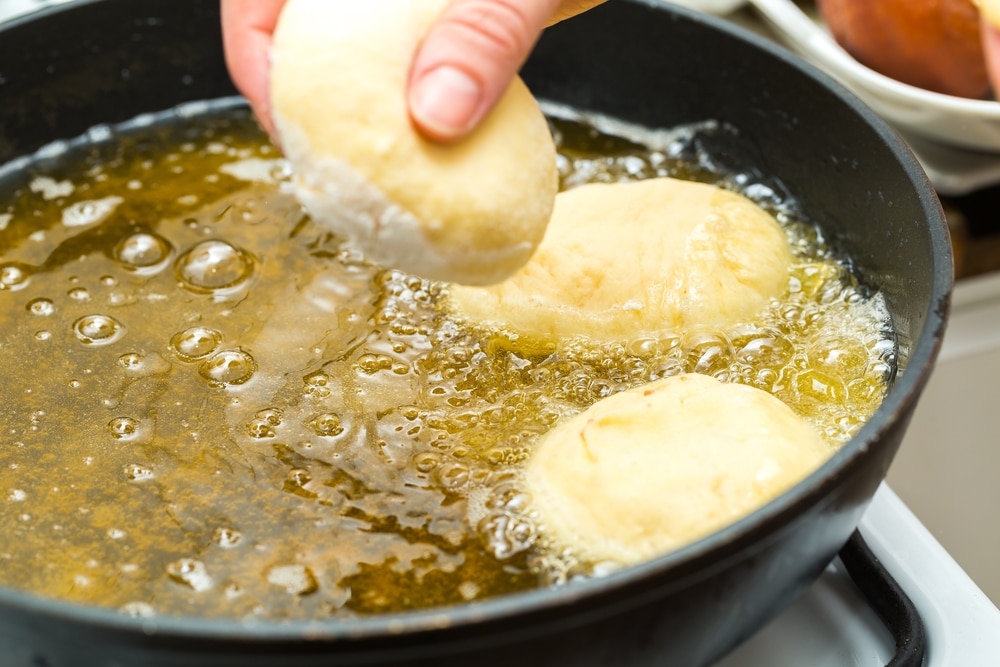 frying donuts