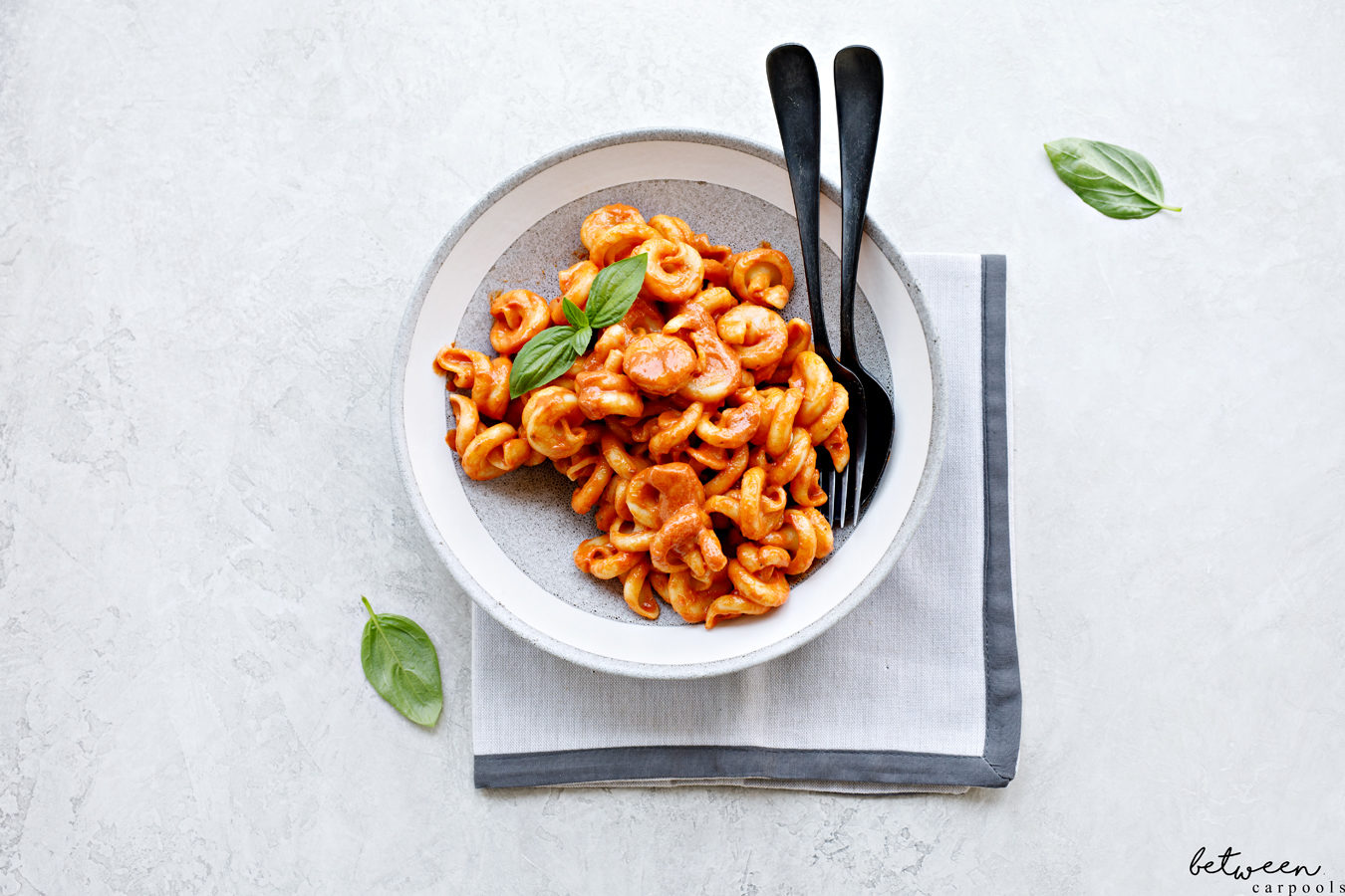 Tomato Cream Sauce Pasta in a bowl