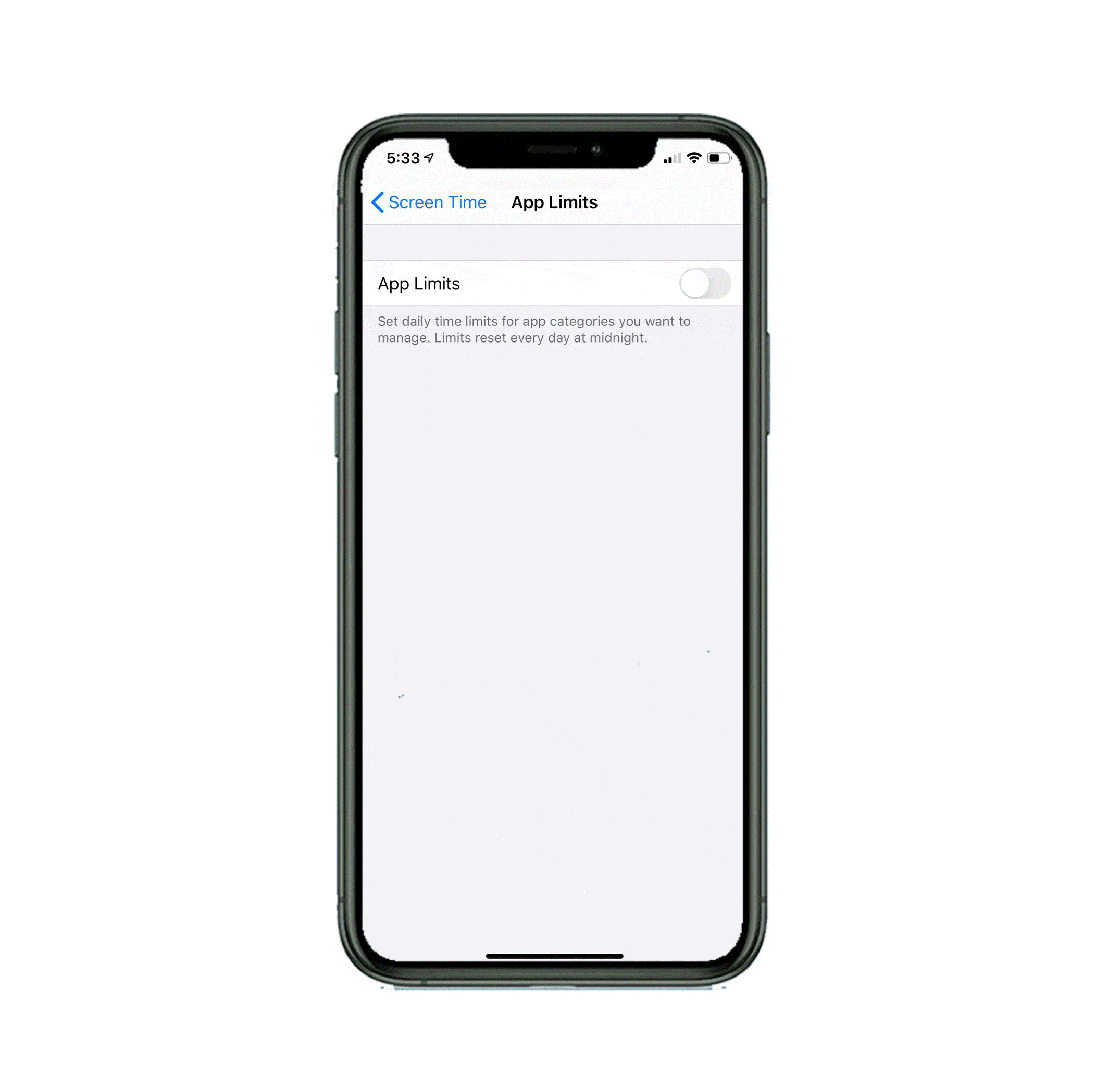 allowed apps screen time