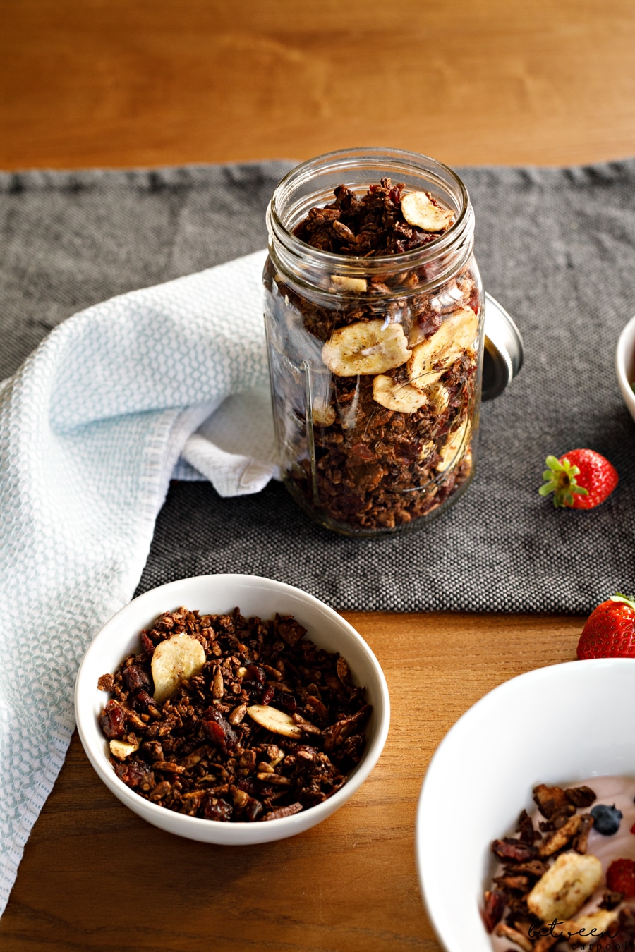 Chocolate Granola is Our New Favorite Breakfast Treat Enjoy it as a cereal with milk, or as an add-in to your yogurt. This is one granola that appeals to those who like wholesome foods and those who like sweet things alike.