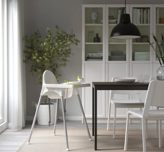 Ikea ANTILOP High chair with tray, white/silver color