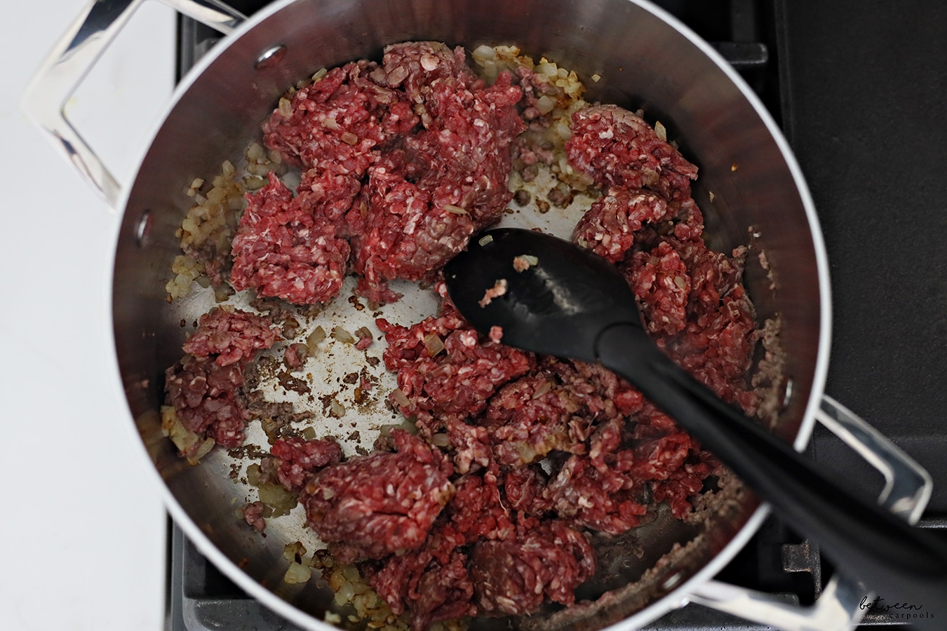 Brown meat for spaghetti and meat sauce in one pot.