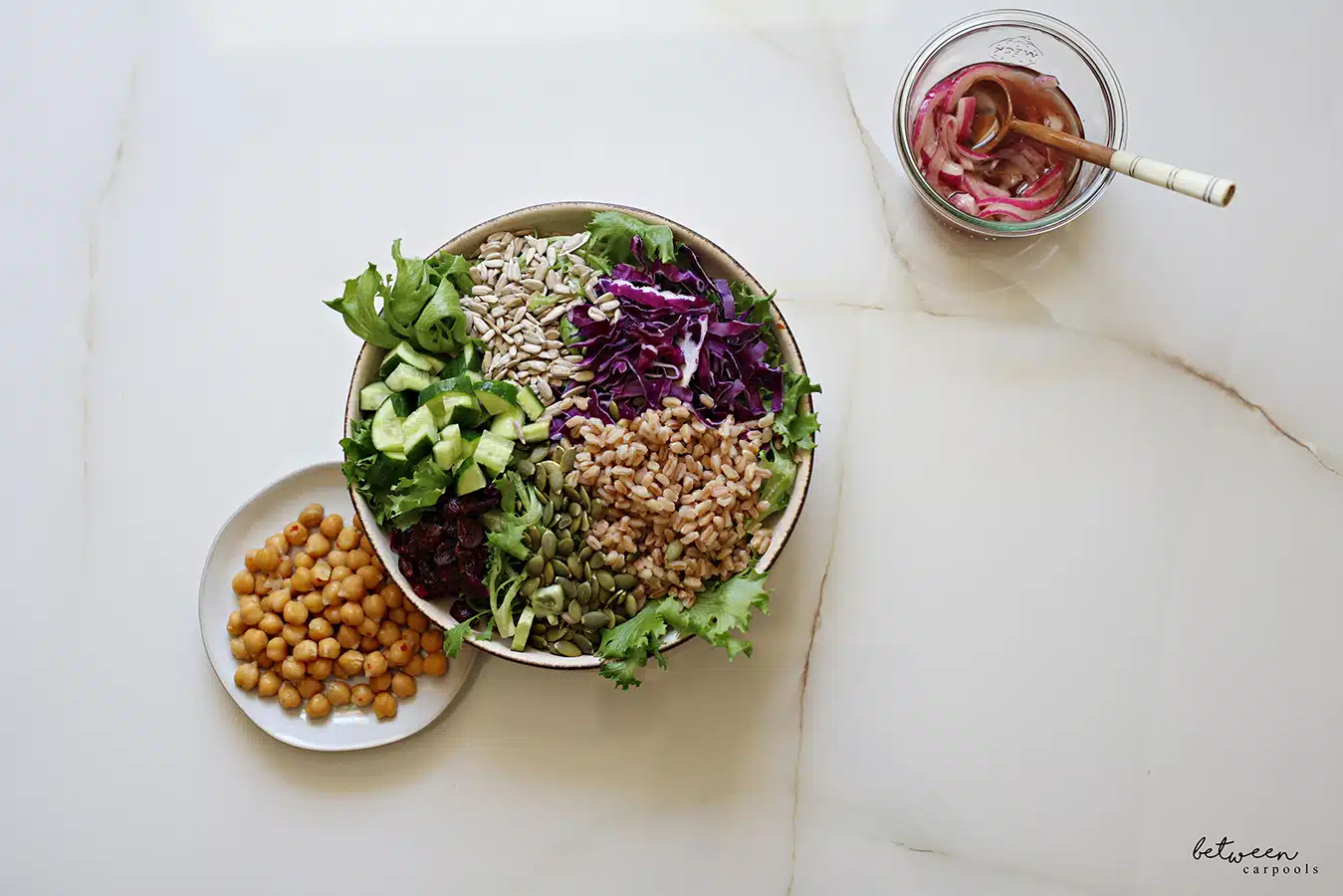 Another Winner Salad: Crunchy, Nutty Farro Salad - Between Carpools