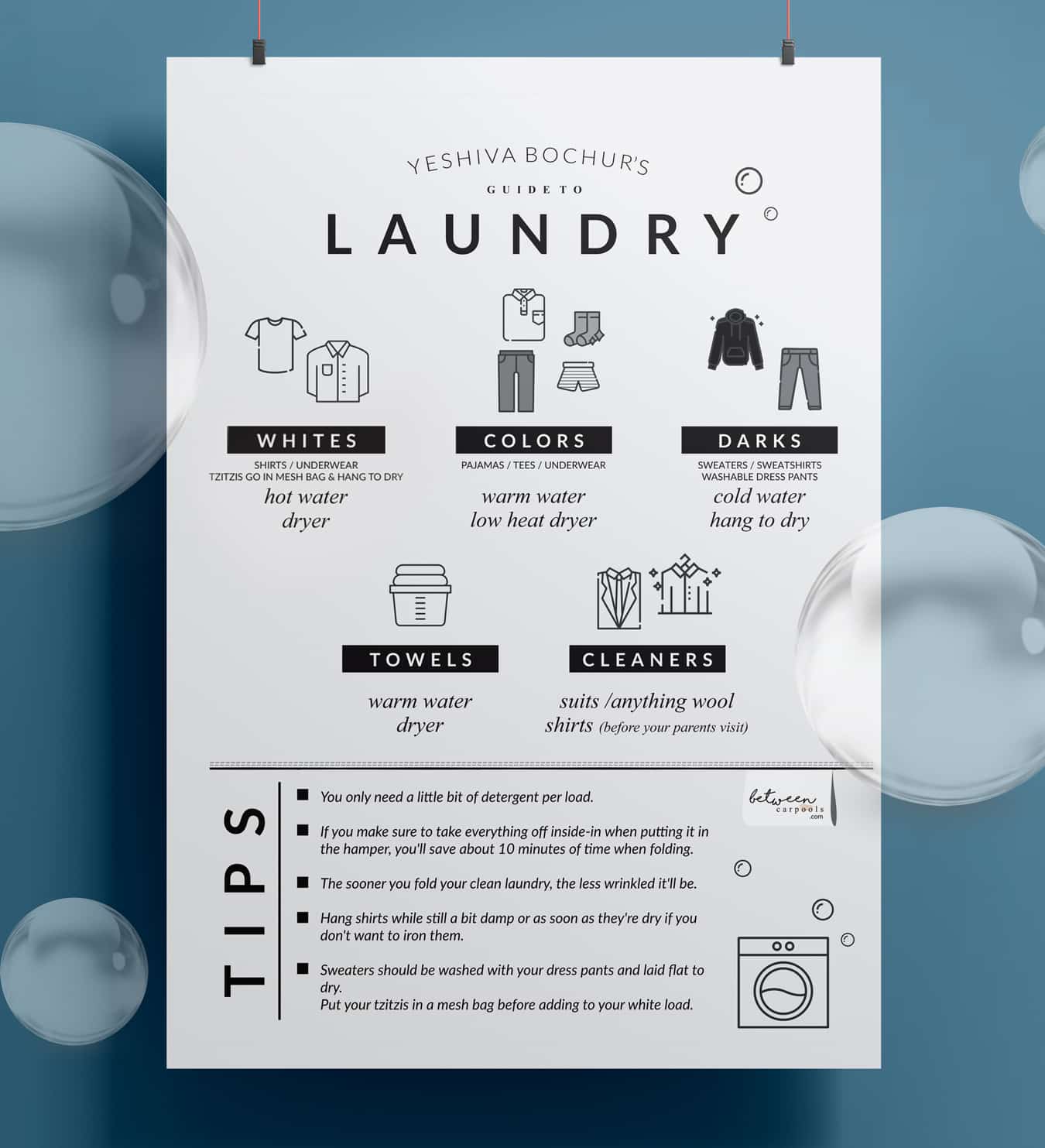 Laundry Guide for Yeshiva Bochurim