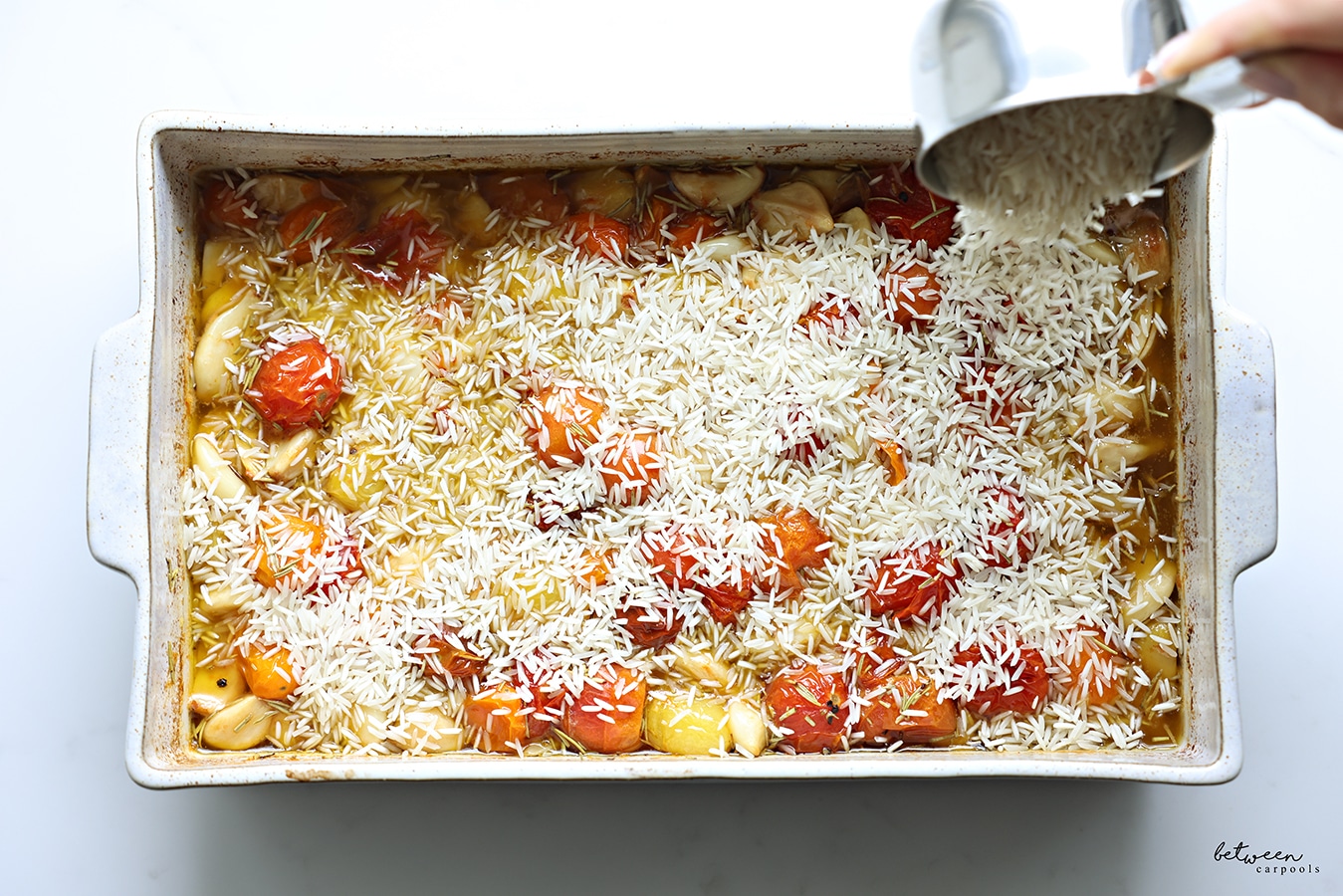 The 9x13 Life Garlic Confit And Blistered Tomato Rice Between Carpools