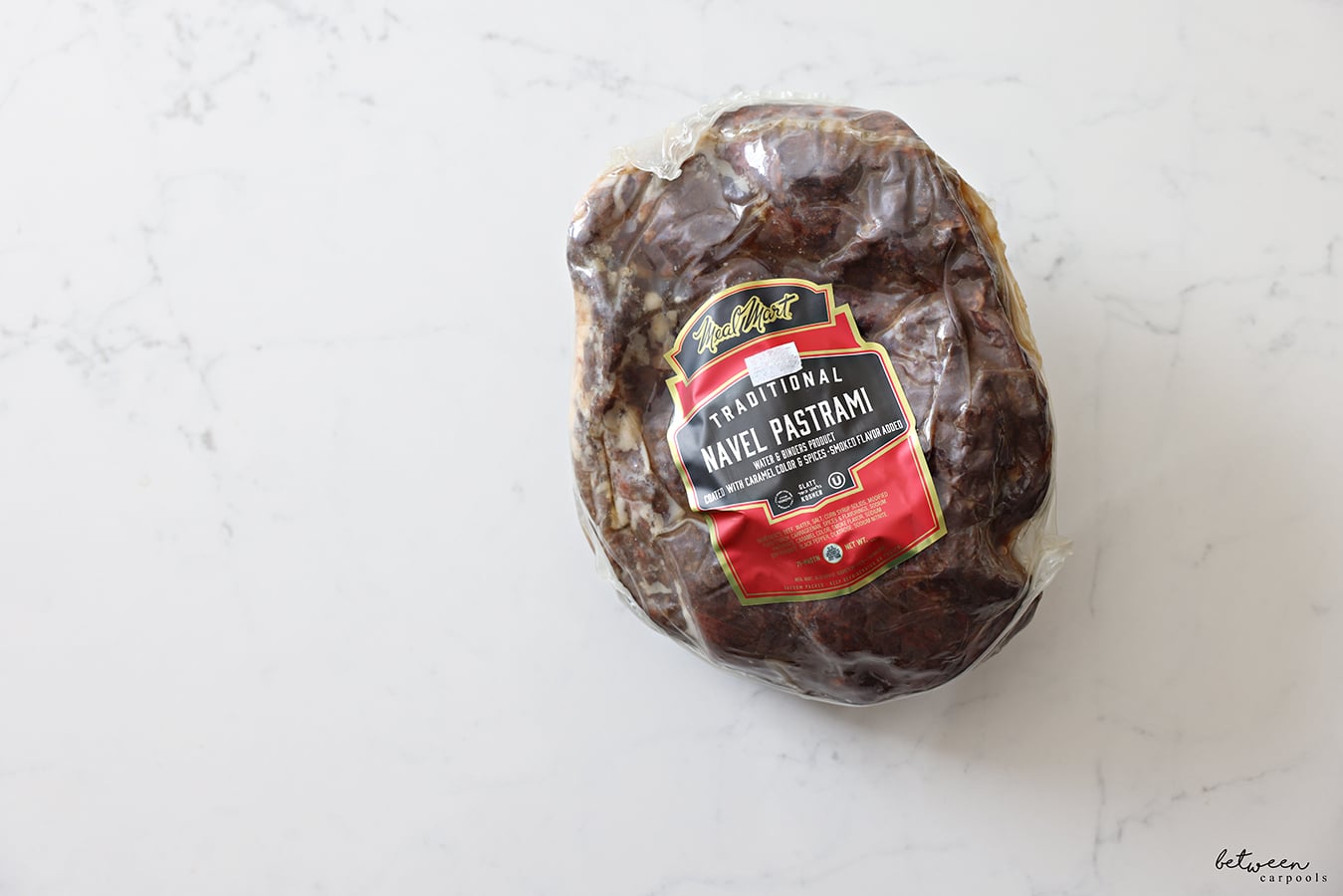 Navel Pastrami that comes in the vacuum-sealed bag