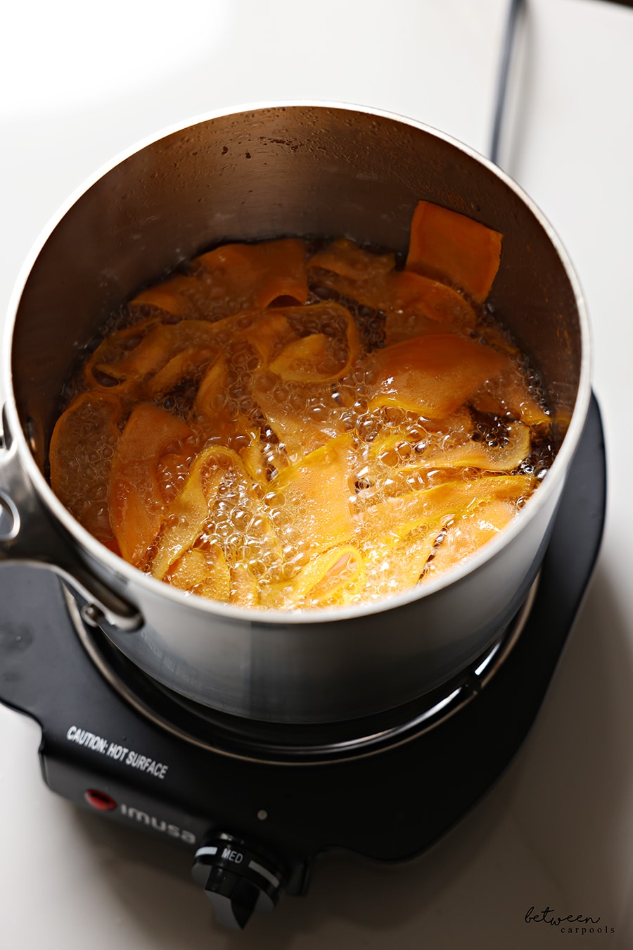 sweet potato chips in hot oil