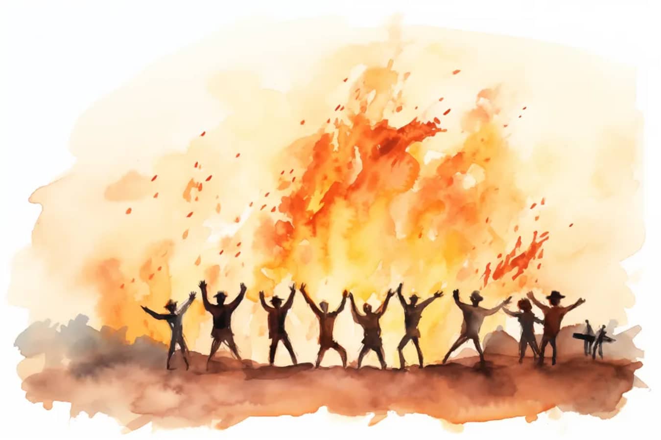 dancing around a Lag B'Omer fire