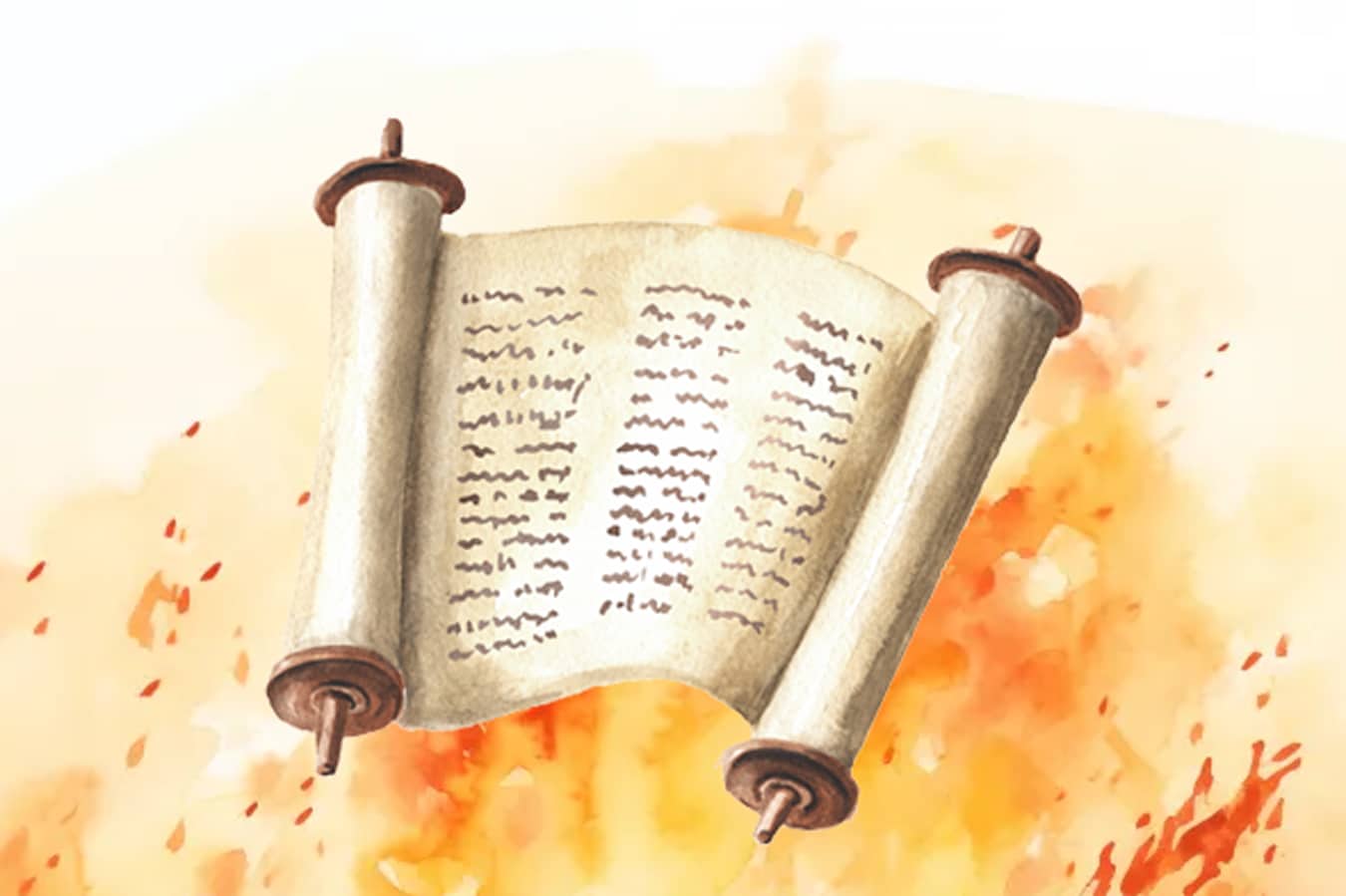 Torah with fire background
