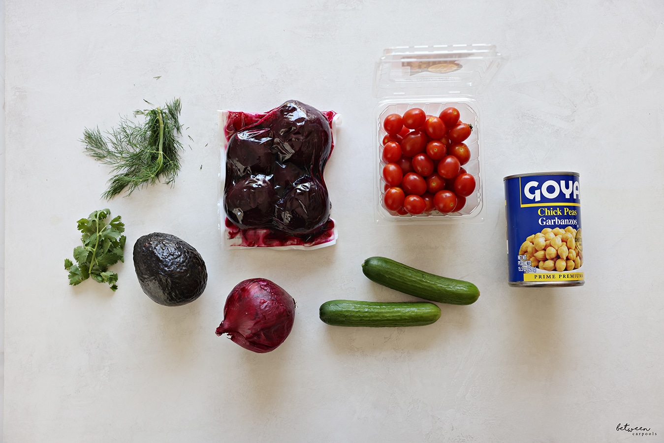 Ingredients for Beet and Chickpea Salad