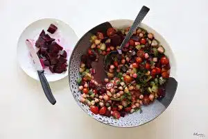 Beet and Chickpea Salad in a large bowl