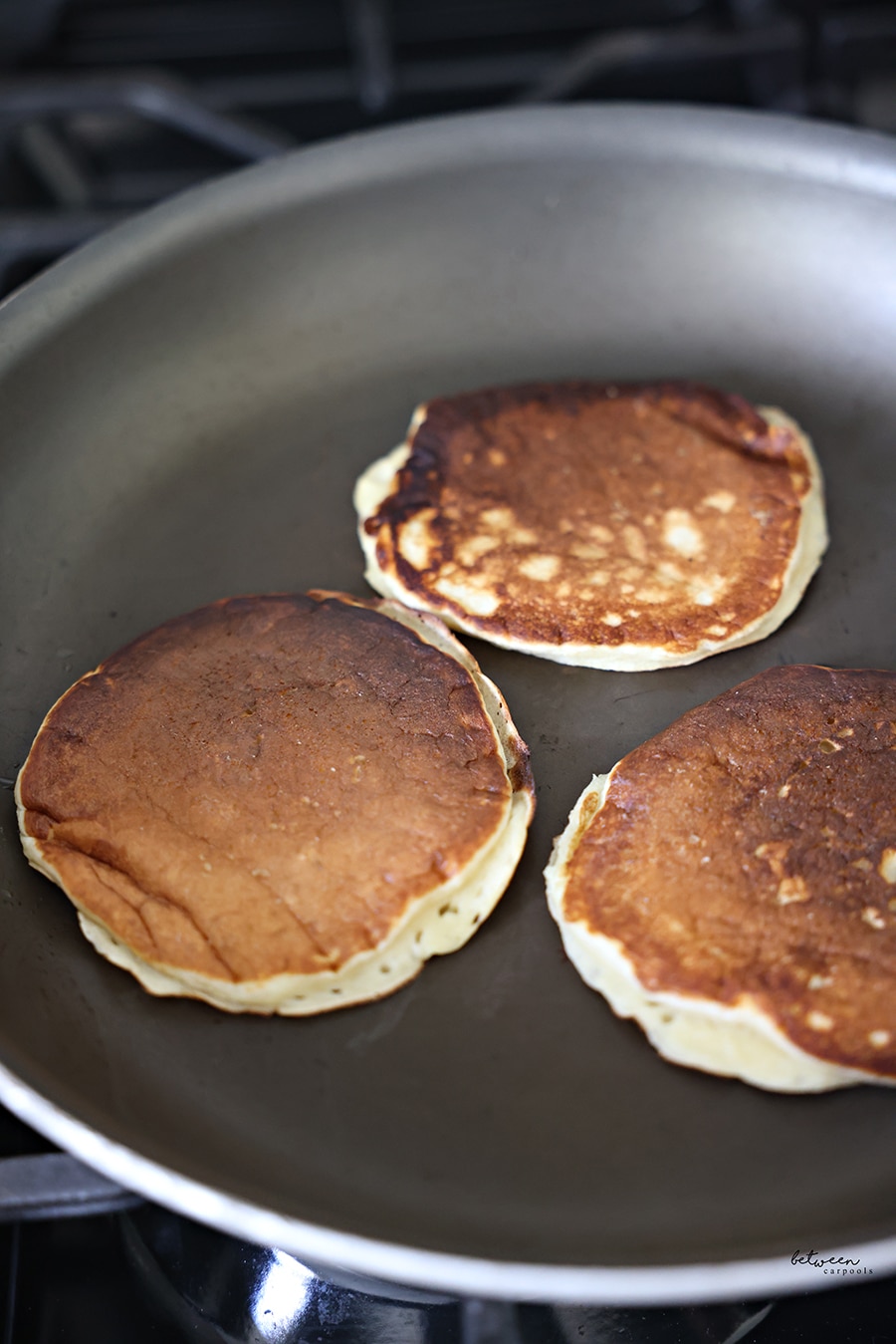 Protein pancakes in a frying pan