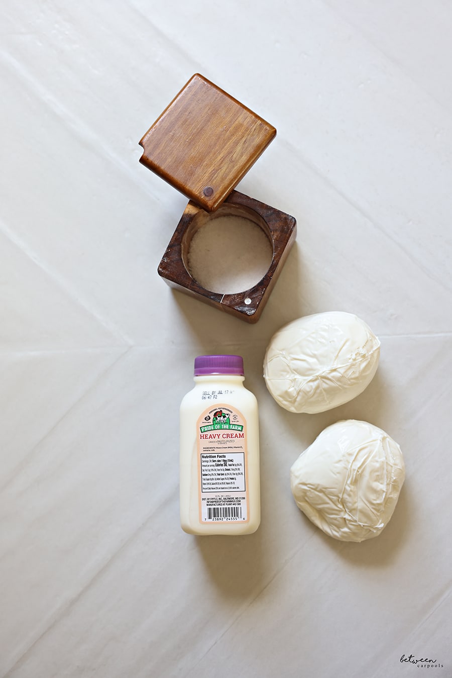 fresh mozzarella, heavy cream and salt