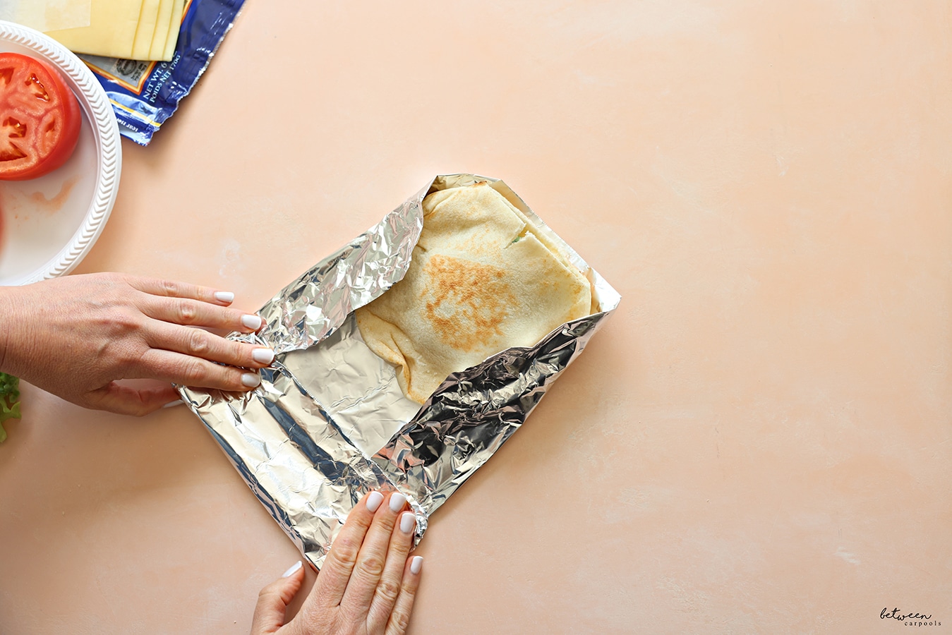 Wrapping pita in foil