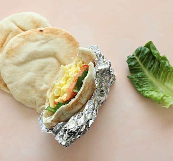 eggs in a pita in foil