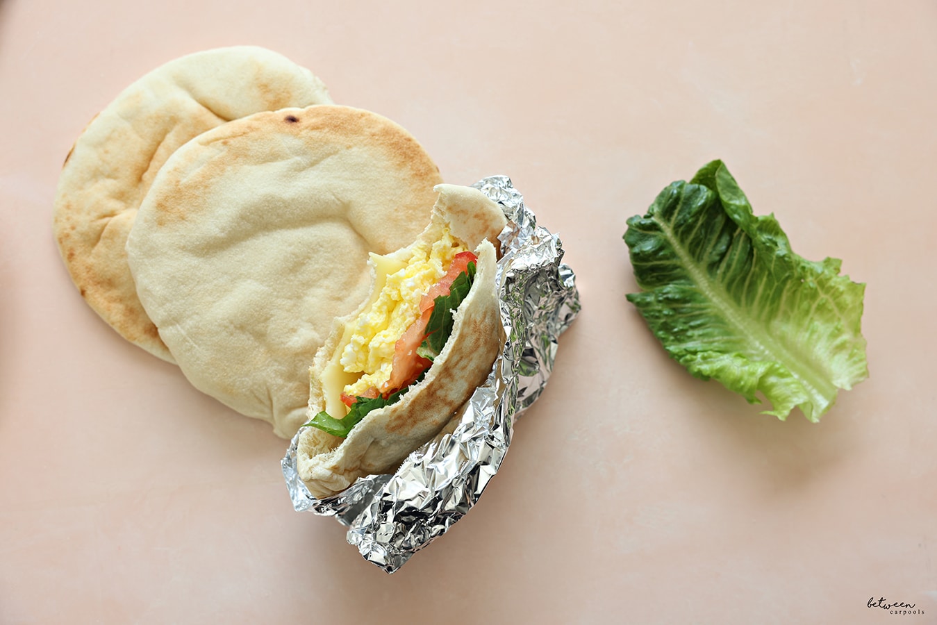 eggs in a pita in foil