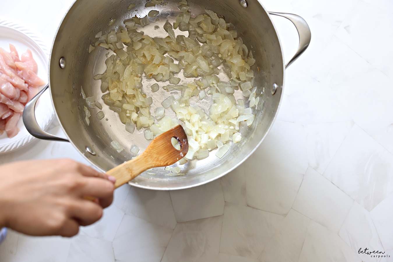 Sautéing onion, garlic