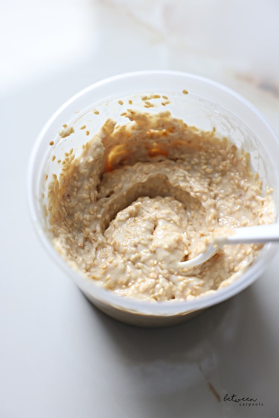 All ingredients mixed with toasted sesame seeds