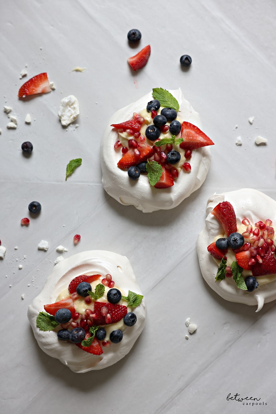 Three beautiful pavlovas!