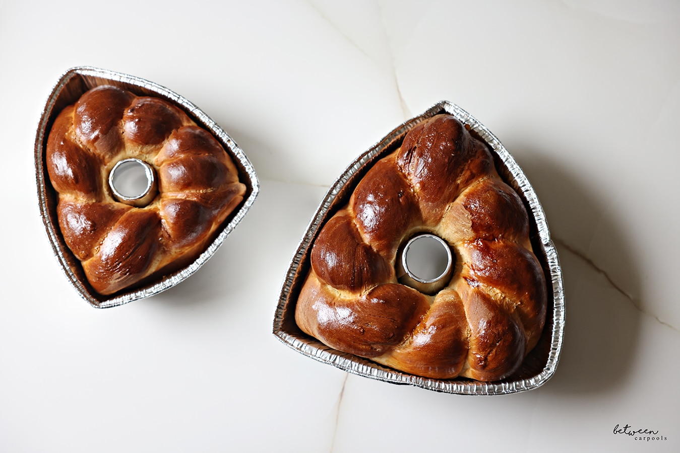 Hamantaschen Shaped Challah - baked.