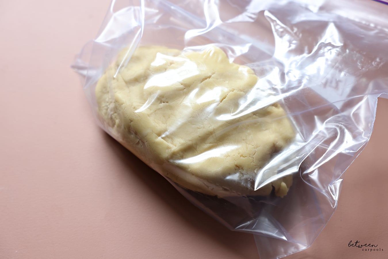 French Butter Cookie dough in a Ziploc bag.