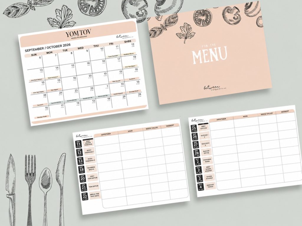 Your Complete 2026 Yom Tov Menu Planner – DOWNLOAD