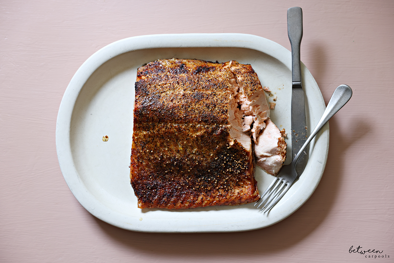 Magic Salmon Seasoning salmon on a platter.